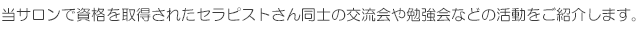 セラピスト同士の活動報告